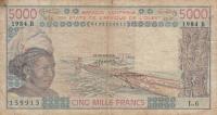 p208Bh from West African States: 5000 Francs from 1984