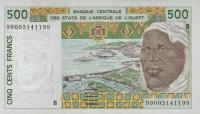 p210Bk from West African States: 500 Francs from 1999