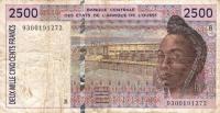 Gallery image for West African States p212Bb: 2500 Francs
