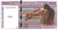 Gallery image for West African States p212Bs: 2500 Francs