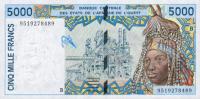 Gallery image for West African States p213Bd: 5000 Francs