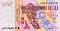 Gallery image for West African States p215Ba: 1000 Francs