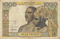 p303Cf from West African States: 1000 Francs from 1961