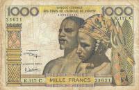 Gallery image for West African States p303Ck: 1000 Francs