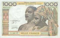 Gallery image for West African States p303Cn: 1000 Francs