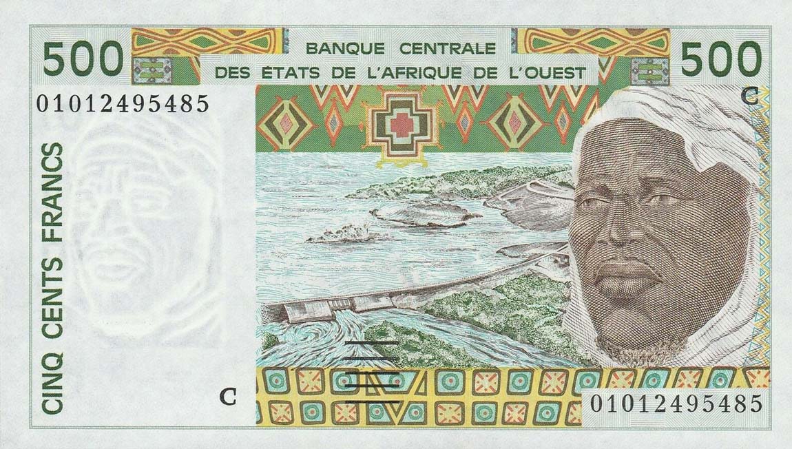 Front of West African States p310Cl: 500 Francs from 2001