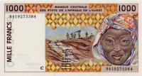 p311Ce from West African States: 1000 Francs from 1994