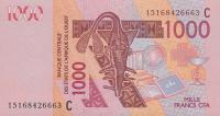 Gallery image for West African States p315Co: 1000 Francs