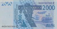 Gallery image for West African States p316Cb: 2000 Francs