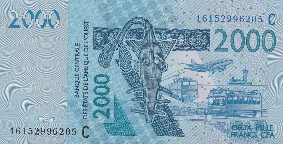 Front of West African States p316Cp: 2000 Francs from 2016
