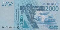 Gallery image for West African States p316Cp: 2000 Francs