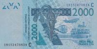 Gallery image for West African States p316Cr: 2000 Francs