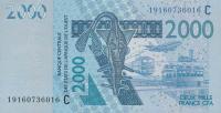 Gallery image for West African States p316Cs: 2000 Francs