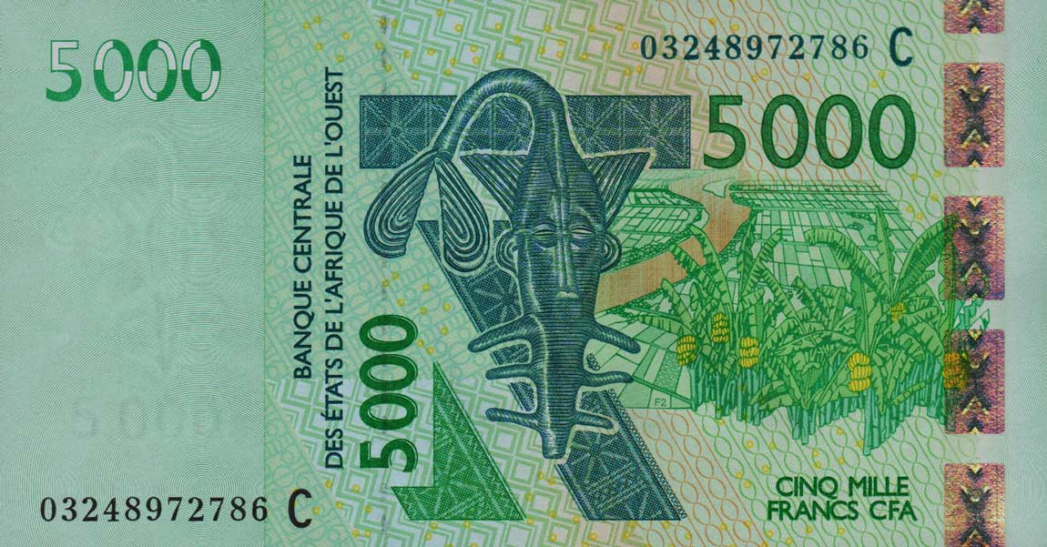 Front of West African States p317Ca: 5000 Francs from 2003