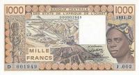 p406Dc from West African States: 1000 Francs from 1981