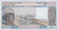 p407Dd from West African States: 5000 Francs from 1984