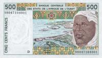 p410Di from West African States: 500 Francs from 1998