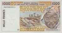 Gallery image for West African States p411Dd: 1000 Francs