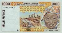 Gallery image for West African States p411Dg: 1000 Francs