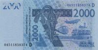 Gallery image for West African States p416Db: 2000 Francs