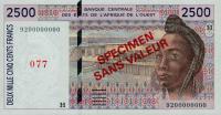 p602Hs from West African States: 500 Francs from 1959