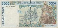p603He from West African States: 1000 Francs from 1965