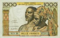 p603Hg from West African States: 1000 Francs from 1959