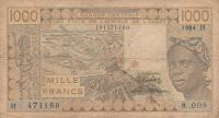 p607Hd from West African States: 1000 Francs from 1984