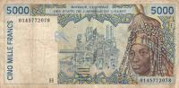 Gallery image for West African States p613Hj: 5000 Francs