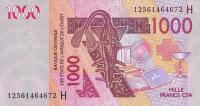 p615Hl from West African States: 1000 Francs from 2012