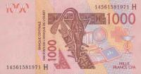 p615Hn from West African States: 1000 Francs from 2014