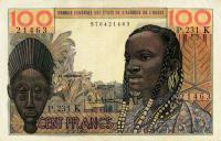 p701Ke from West African States: 100 Francs from 1965