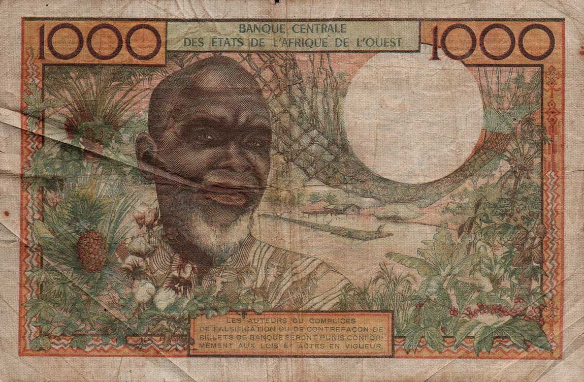 Back of West African States p703Ke: 1000 Francs from 1959