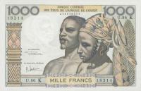 Gallery image for West African States p703Kg: 1000 Francs