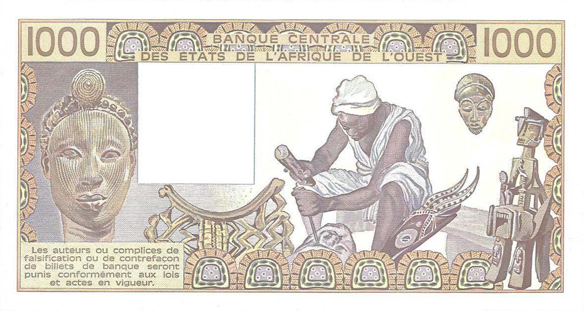 Back of West African States p707Kb: 1000 Francs from 1981