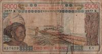 p708Ka from West African States: 5000 Francs from 1978