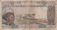 p708Kg from West African States: 5000 Francs from 1983