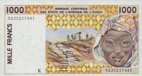 p711Kb from West African States: 1000 Francs from 1992
