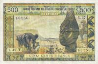 p802Tk from West African States: 500 Francs from 1959