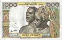 p803Tf from West African States: 1000 Francs from 1959