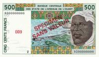 p810Ts from West African States: 500 Francs from 1991