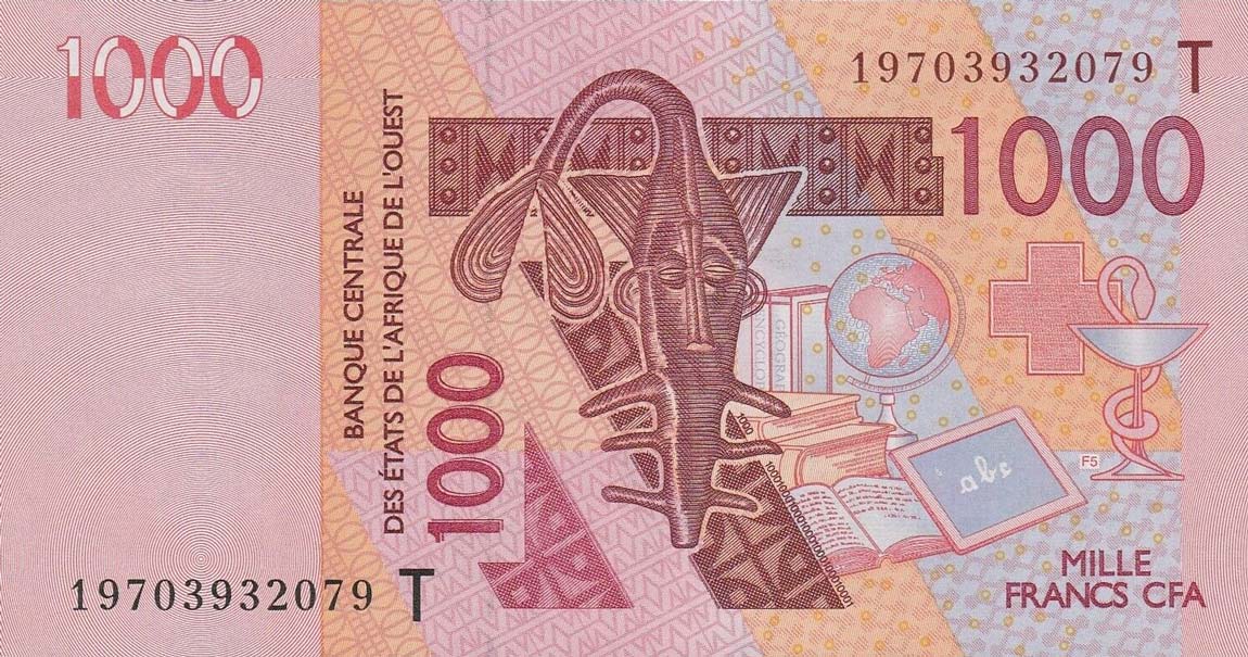 Front of West African States p815Ts: 1000 Francs from 2019