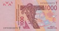 p815Ts from West African States: 1000 Francs from 2019