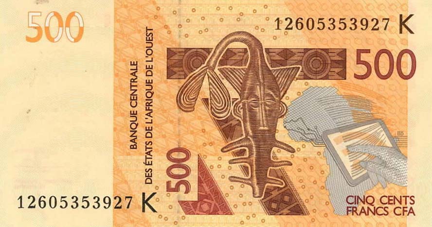Front of West African States p819Ta: 500 Francs from 2012