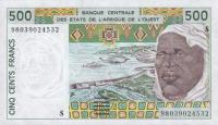 p910Sc from West African States: 500 Francs from 1998