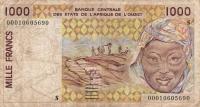 p911Sd from West African States: 1000 Francs from 2000