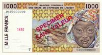 Gallery image for West African States p911Ss: 1000 Francs