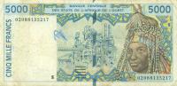Gallery image for West African States p913Sg: 5000 Francs