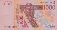 Gallery image for West African States p915Ss: 1000 Francs