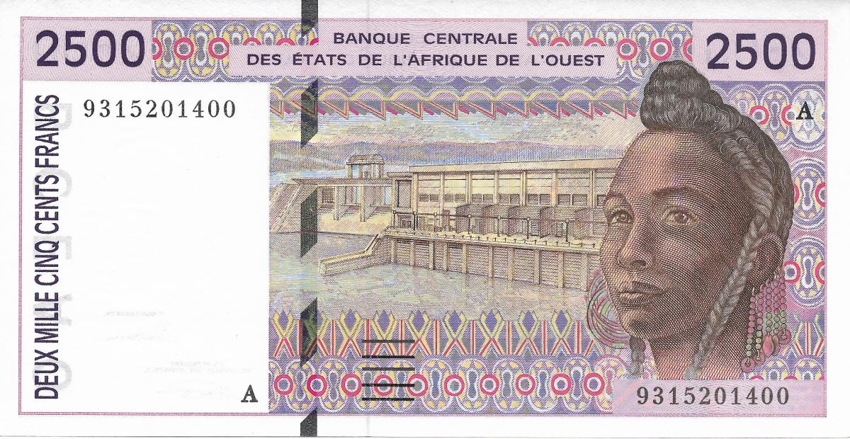 Front of West African States p112Ab: 2500 Francs from 1993